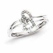 Sterling Silver Diamond Heart Ring