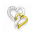 Sterling Silver & 14k Gold-Plated Diamond Heart pendant, Stylish Pendants for Necklace