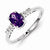 Sterling Silver w/Rhodium Amethyst & Diamond Ring