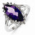 Sterling Silver w/Rhodium Amethyst & Diamond Ring