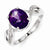 Sterling Silver w/Rhodium Amethyst & Diamond Ring