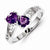 Sterling Silver w/Rhodium Amethyst Heart Ring