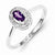 Sterling Silver w/Rhodium Amethyst & Diamond Ring