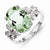 Sterling Silver w/Rhodium Green Amethyst & Diamond Ring