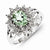 Sterling Silver w/Rhodium Green Amethyst & Diamond Ring