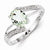 Sterling Silver w/Rhodium Green Amethyst & Diamond Ring