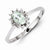 Sterling Silver w/Rhodium Green Amethyst & Diamond Ring