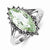 Sterling Silver w/Rhodium Green Amethyst & Diamond Ring