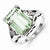 Sterling Silver w/Rhodium Green Amethyst Ring