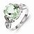 Sterling Silver w/Rhodium Green Amethyst & Diamond Ring