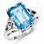 Sterling Silver w/Rhodium Light Swiss Blue Topaz Ring