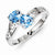 Sterling Silver w/Rhodium Light Swiss Blue Topaz Heart Ring