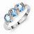 Sterling Silver w/Rhodium Light Swiss Blue Topaz & Diamond Ring