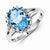 Sterling Silver w/Rhodium Light Swiss Blue Topaz & Diamond Ring