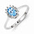 Sterling Silver w/Rhodium Light Swiss Blue Topaz Diamond Ring