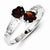 Sterling Silver w/Rhodium Garnet Heart Ring