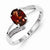 Sterling Silver w/Rhodium Garnet & Diamond Ring