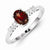 Sterling Silver w/Rhodium Garnet & Diamond Ring