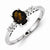 Sterling Silver w/Rhodium Smokey Quartz & Diamond Ring