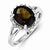 Sterling Silver w/Rhodium Smokey Quartz & Diamond Ring