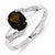 Sterling Silver w/Rhodium Smokey Quartz & Diamond Ring