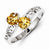 Sterling Silver w/Rhodium Citrine Heart Ring