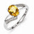 Sterling Silver w/Rhodium Citrine & Diamond Ring