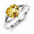 Sterling Silver w/Rhodium Citrine Ring