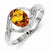 Sterling Silver w/Rhodium Citrine Diamond Ring