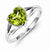 Sterling Silver w/Rhodium Peridot Ring