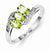 Sterling Silver w/Rhodium Peridot & Diamond Ring