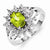 Sterling Silver w/Rhodium Peridot & Diamond Ring