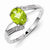 Sterling Silver w/Rhodium Peridot & Diamond Ring