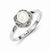 Sterling Silver w/Rhodium 6mm FW Cult Button Pearl & Diamond Ring