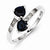 Sterling Silver w/Rhodium Dark Sapphire & Diamond Heart Ring