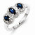 Sterling Silver w/Rhodium Sapphire & Diamond Ring