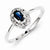 Sterling Silver w/Rhodium Sapphire & Diamond Ring