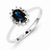 Sterling Silver w/Rhodium Sapphire Diamond Ring