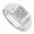 Sterling Silver w/Rhodium Diamond Gent's Ring