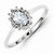 Sterling Silver w/Rhodium Aquamarine Diamond Ring