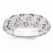 Sterling Silver Tanzanite & Diamond Ring