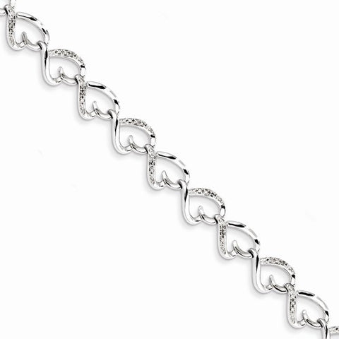 Sterling Silver Diamond Bracelet