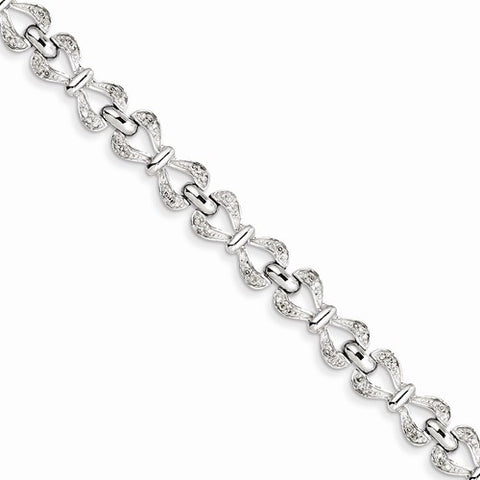 Sterling Silver Diamond Bracelet