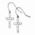 Sterling Silver CZ Cross Earrings