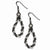 Sterling Silver Black Rhodium Mesh & Beaded Dangle Earrings