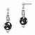 Sterling Silver Black Rhodium & Diamond-cut Bead Post Dangle Earrings