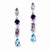 Sterling Silver Amethyst, Blue Topaz Iolite Dangle Earrings