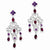 Sterling Silver Rhodolite Garnet Amethyst Dangle Earrings