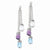 Sterling Silver Amethyst & Blue White Topaz Dangle Earrings