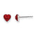 Sterling Silver Red Preciosa Crystal Heart Earrings